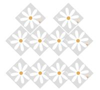 Didiseaon 10pcs Flower Wall Sticker Daisy Flower Decals PVC Removable White 10 Sheets for Wall Cabinet Bedroom Kitchen