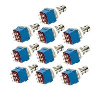 Didiseaon 10pcs Guitar Effects Pedal Foot Switch Metal Box with Pins True Bypass Stomp Control for Electric Guitar Vintage Pedal Rewiring Blue