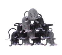 Didiseaon 10pcs Halloween Prank Plastic Rats Realistic Small Mice Models Decorations for Haunted Houses Spooky Party Props and Fun Tricks
