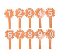 Didiseaon 10PCS Handheld Number Score Paddles with Orange Background White Numbers Event Scoring Boards for Sports Competitions Cheerleading Classroom Voting and DIY Team Identity
