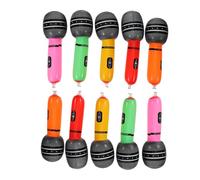 Didiseaon 10Pcs Inflatable Microphone Props Creative Pretend Play Microphone for Parties Stage Performances Role Playing Design Mixed Styles