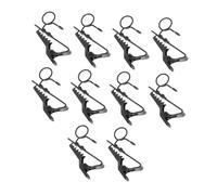 Didiseaon 10pcs Iron Lavalier Microphone Clips Set with Large Matte 8.5mm Ring, Replacement Collar Tie Mic Wire Holders for Studio, Broadcasting, and Recording Accessories