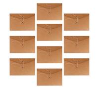 Didiseaon 10pcs Kraft Paper File Pockets Document Bags Cardboard Folders with Simple Closure for Office School Document Organization and Protection