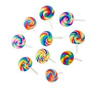 Didiseaon 10pcs Lollipop Brooches for Bag and Clothes, Funny and Colorful Plastic and Metal Pins, Easy to Wear Decorative Accessories, All-match Cute Brooch Set