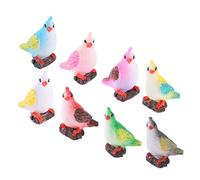 Didiseaon 10pcs Miniature Bird Cartoon Parrot Ornaments Resin Parrot Figure for Desktop Tabletop Display and Landscaping Supplies Random Style