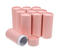 Didiseaon 10pcs Paperboard Cylindrical Packaging Boxes for Essential Oil Bottles and Lip Balm Tubes Stylish Kraft Paper Round Storage Tubes Elegant Minimalist Design for and Retail Use Pink