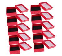 Didiseaon 10pcs Red Jewelry Gift Boxes with Lids and Sponge Material Patterned Ring Bracelet Necklace Packaging for Home and Shop Use