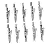 Didiseaon 10pcs Stainless Steel Alligator Clips Metal Clamps Corrosion Resistant Fast Testing Electrical Laboratory Temporary Wiring Handheld