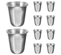 Didiseaon 10pcs Stainless Steel Communion Cup Holy Religious Let Color Wine Large Mugs Church Portable Stackable Stainless Steel Cups Small Silver