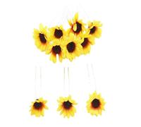 Didiseaon 10pcs Sunflower Hair Pin Decorative Wedding Hair Clip DIY Hairstyle Elegant Silk Fabric and Iron Material Lightweight Style for Beach Wedding