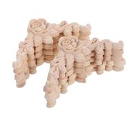 Didiseaon 10pcs Unpainted Decorative Wood Appliques Rose Carved Corner Onlays for Cabinets Doors Dressers Mirrors Fireplace DIY European Style