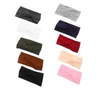 Didiseaon 10pcs Wide Elastic Headbands for Women Non-slip Breathable Workout Hair Bands Stretchy Fitness Headbands for Running Yoga and Casual Wear Solid Color Stylish Sports Accessories