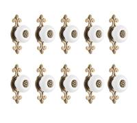 Didiseaon 10pcs Zinc Alloy Cabinet Knobs Handles Vintage Style Drawer Pulls for Furniture, Antique Green and White Finish, Single Hole Design for Home and Office