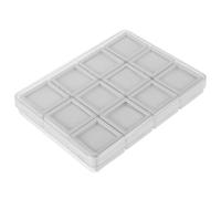Didiseaon 12 Grids Acrylic Jewelry Gem Display Box with Lid and Sponge, High Transparency Rectangular Storage Container for Rings Faces and Rock Collectibles, for Travel and Jewelry Store