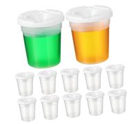 Didiseaon 12 Pcs Spillproof Paint Cups with Secure Lids for Artists Compact Stackable Containers for Watercolor Acrylic Tempera Painting Space Saving Art Storage Cups for Classroom and