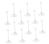 Didiseaon 12pcs Adjustable Doll Display Stands Clear Doll Holder with Wide Stable Base for Showcase and Storage for Shelves and Display Cases