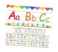 Didiseaon 12pcs Alphabet Line Wall Strips for Classroom and Homeschool ABC and Borders Preschool Wall Decorations to Support Handwriting and Early Learning Skills Letter Cognitive Cards