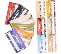 Didiseaon 12Pcs Budget Envelopes for Cash Saving and Expense Tracking Paper Money Holder Envelopes for Home Office School Practical Cash Binder with Punch for Budget Management