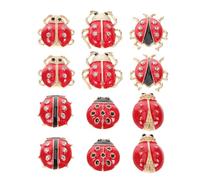 Didiseaon 12pcs Cartoon Insect Brooch Pins Charming Ladybug Rhinestone Accessories for Shirts Coats Bags Stylish Versatile Vintage Jewelry for Women