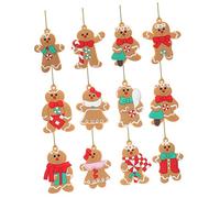 Didiseaon 12pcs Christmas Gingerbread Man Hanging Ornaments Decorative Xmas Tree Decor for Party