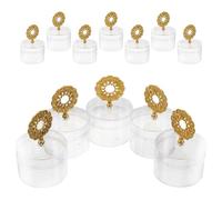 Didiseaon 12pcs Clear Round Wedding Favor Boxes with Gold Decoration Portable Snack Case for Candy Macaron Cupcake Brownie Storage Dessert Jars for Birthday Christmas Party Treats