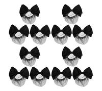 Didiseaon 12pcs Hair Bun Net Bowknot Elastic Mesh Hair Snood for Women Work Parties Hotel Bank Nursing Ballet Bun Cover