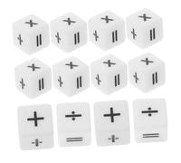 Didiseaon 12pcs Math Teaching Dice Acrylic Arithmetic Calculation Props for Educational Classroom Learning Game with Math Symbols Fall-resistant