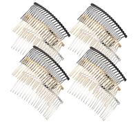 Didiseaon 12pcs Metal Hairpins Wire Side Combs for Diy Styling Safe Comfortable Hairpin Updo Chignon Pins Hair Styling Tool Silver Gold