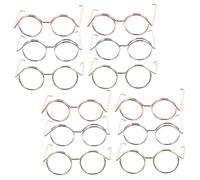 Didiseaon 12pcs Mini Doll Glasses Frames Metal Eyewear Accessories for Dollhouse Collectors Photography Props in Rose Gold Silver Gold