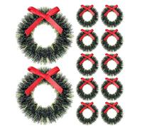 Didiseaon 12pcs Miniature Christmas Wreaths For Dollhouse Hanging