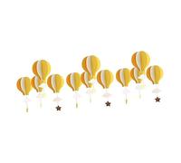 Didiseaon 12pcs Paper Pendant Hot Air Balloons and Clouds Ornaments for Home Decor Orange Yellow Light Yellow for Showers Weddings Birthdays and Celebrations
