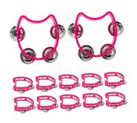 Didiseaon 12pcs Plastic Handheld Tambourines with Bells Hand Percussion Instruments for Rhythm Learning Comfortable Grip for Small Hands Easy to Clean for Parties Classroom and Group Music