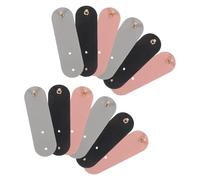 Didiseaon 12Pcs PU Leather Cable Ties Set - Reusable Cord Organizer Straps for Earphones, USB Power Cords - Multipurpose Cable Management for Home, Office, School (Pink, Black, Grey)