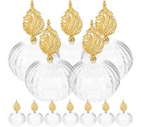 Didiseaon 12pcs round Candy Storage Boxes with Gold Decorative Accessories, Top and Bottom Opening Candy Cases for Full Month Party Favors and Event Supplies