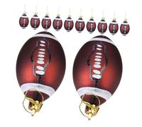 Didiseaon 12pcs Rugby Shape Christmas Ornaments Plastic Hanging Decorations for Sports Themed Holiday Decor Unique Xmas Tree Balls for Celebrating Christmas