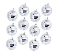 Didiseaon 12pcs Silver Mirror Disco Ball Creative Hanging Party Disco Ball Stage Props for Party Light Effect for Christmas Baubles