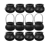 Didiseaon 12pcs Small Halloween Candy Buckets Cauldron Jars Set, Witch Cauldron Candy Holders for Party Decoration and Trick-or-Treat Basket