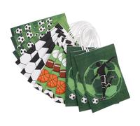 Didiseaon 12Pcs Soccer Themed Bags Vibrant Football Party Favor Bags with Handle Design for Treats Goodies and Small at Birthday Sports Events