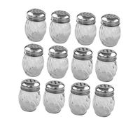 Didiseaon 12pcs Transparent Glass Spice Shakers Household Salt and Pepper Seasoning Containers with Caps Reusable and Easy to Clean Condiment Jars for Kitchen Organization