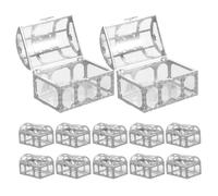 Didiseaon 12pcs Wedding Favor Boxes Small Treasure Chest Style with Elegant Silver Design Multifunctional Storage Decorative Boxes for Wedding Party Favour Packaging