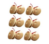 Didiseaon 12pcs Wooden Hand Finger Castanets Natural Color Percussion Instruments DIY Spanish Musical for Early Education Party Festival