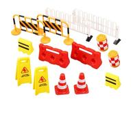 Didiseaon 14Pcs Traffic Cones with Plastic Road Signs for Boys Miniature Traffic Roadblocks for Educational Play Sand Table Layout and DIY Scene Building