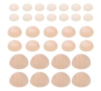 Didiseaon 150Pcs Unfinished Half Sphere Wooden Beads Natural Mini Round Balls 10Mm 15Mm 20Mm for Crafting Jewelry Accessories and Home Decor