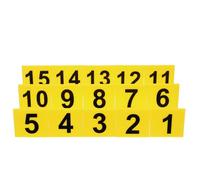 Didiseaon 15pcs Acrylic Double-Sided Markers for Table Signage Reusable Multi-Function Table Numbers for Restaurants and Crime Scene Decorations Clean Yellow Base Black Digits