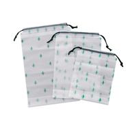 Didiseaon 15Pcs Cactus Print Waterproof Frosted Drawstring Bags Travel Storage Pouches Set with Large, Medium, Small Sizes for Outdoor Toiletries and Packing Organization