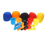 Didiseaon 15pcs Microphone Accessories Set with Sponge Covers, Anti-roll Rings, and Bottom Protection Rings, Mixed Colors, Compatible with Handheld Mics for Recording and Random Color