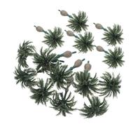 Didiseaon 15pcs Miniature Coconut Palm Trees for DIY Fairy Garden and Diorama Scenery Hyperrealistic Plastic Model Palm Trees with Lifelike Leaves and Trunks for Moss Gardens Railway Layouts