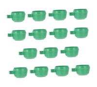 Didiseaon 15Pcs Parrot Feeding Container Green Round Bowl with Clip for Birds for Pet Bird Feeders Easy to Clean and Removable Design Suitable for Small Animals