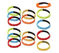 Didiseaon 15Pcs Three-Legged Race Straps Elastic Leg Ties for Team Relay Birthday Party Outdoor Carnival Field Day Game Bands in Red Yellow Blue Green Orange