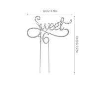 Didiseaon 16 Cake Topper Birthday Cake Topper Sixteen Crystal Rhinestones Decorative Sparkly Design for Birthday Party Celebration Supplies